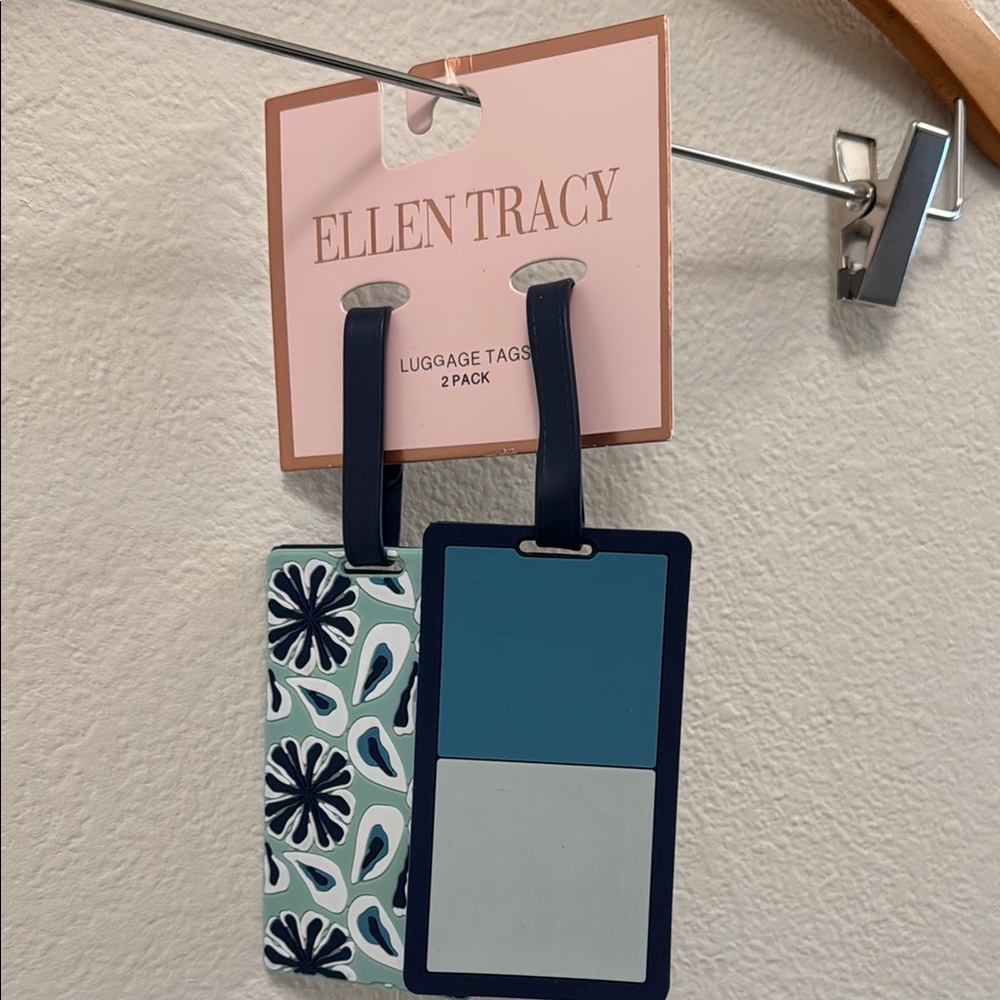 Ellen Tracy Blue and White Luggage Tags
